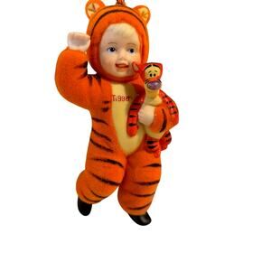 Disney Ashton Drake Heirloom ornament tigger costume boy w/ tigger felt ceramic